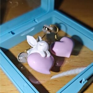 Cute Bunny and Heart Earrings
